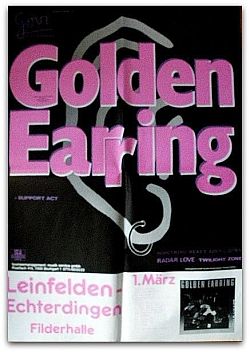 Golden Earring show poster Stuttgart (Germany) - Filderhalle March 01, 1985